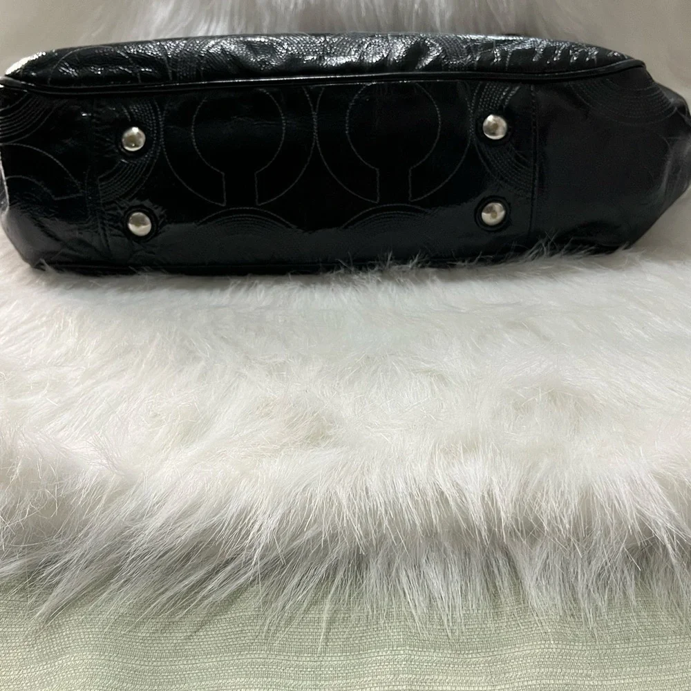 Coach Signature Black Patent Leather Baby Diaper Tote Shoulder Bag F17940 XL Bag